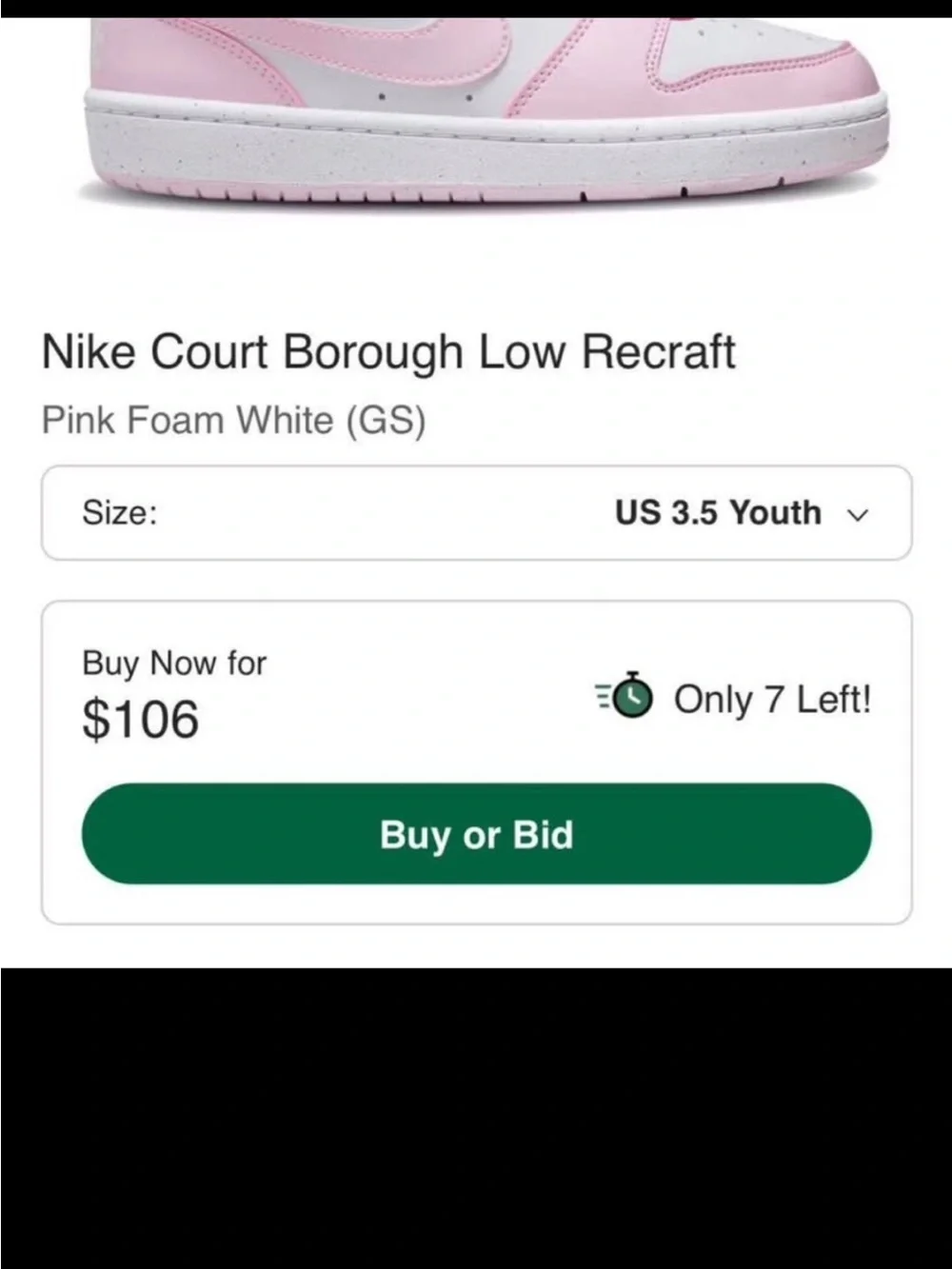 Nike Kids Low-Top Sneakers in Pink and White